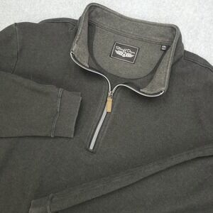 Straight Down Mens XXL Pullover Sweatshirt Dark Gray‎ 1/4 Zip Cotton
